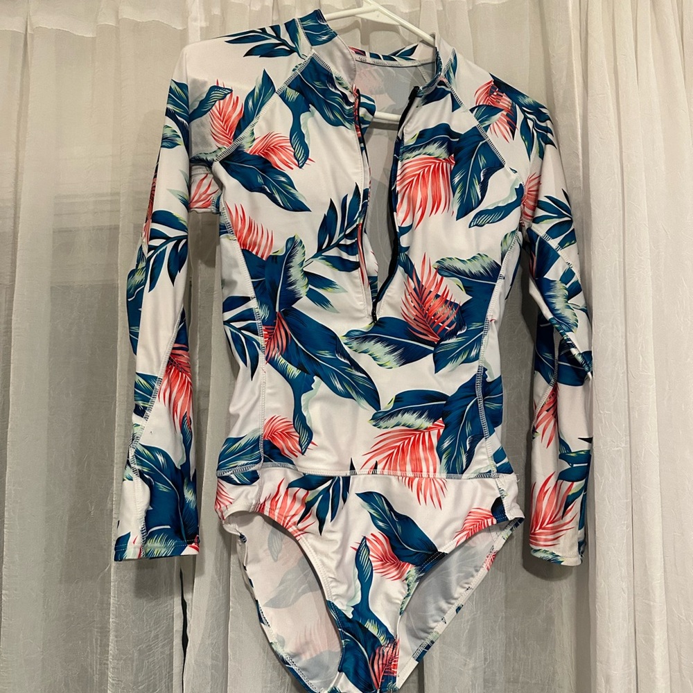 Floral Long Sleeve Swimsuit